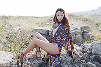 Lovely russian beautiful sex posing in wild