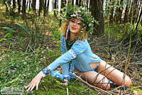 Russian amazing beauty girl sex angel in the woods