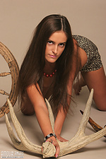 Long-haired erotica model