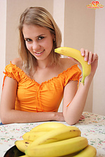 Breathtaking girl with bananas